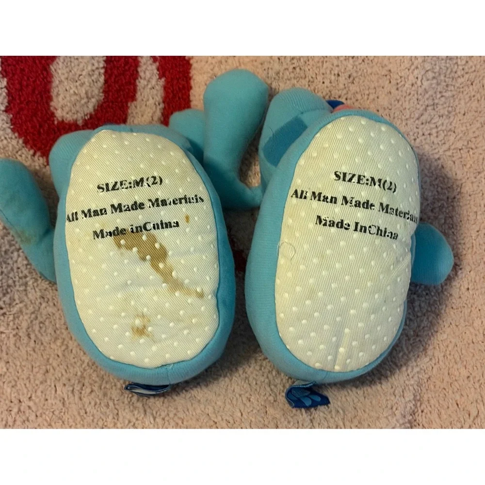Vintage 2001 Blues Clues Blue Dog Plush Slippers Kids Blue Nickelodeon Viacom